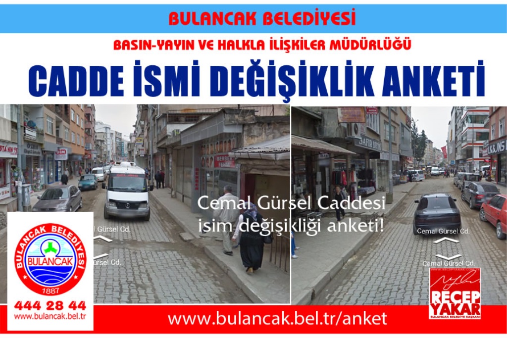  Cemal Gürsel Caddesinin yeni ismi ne olsun? 