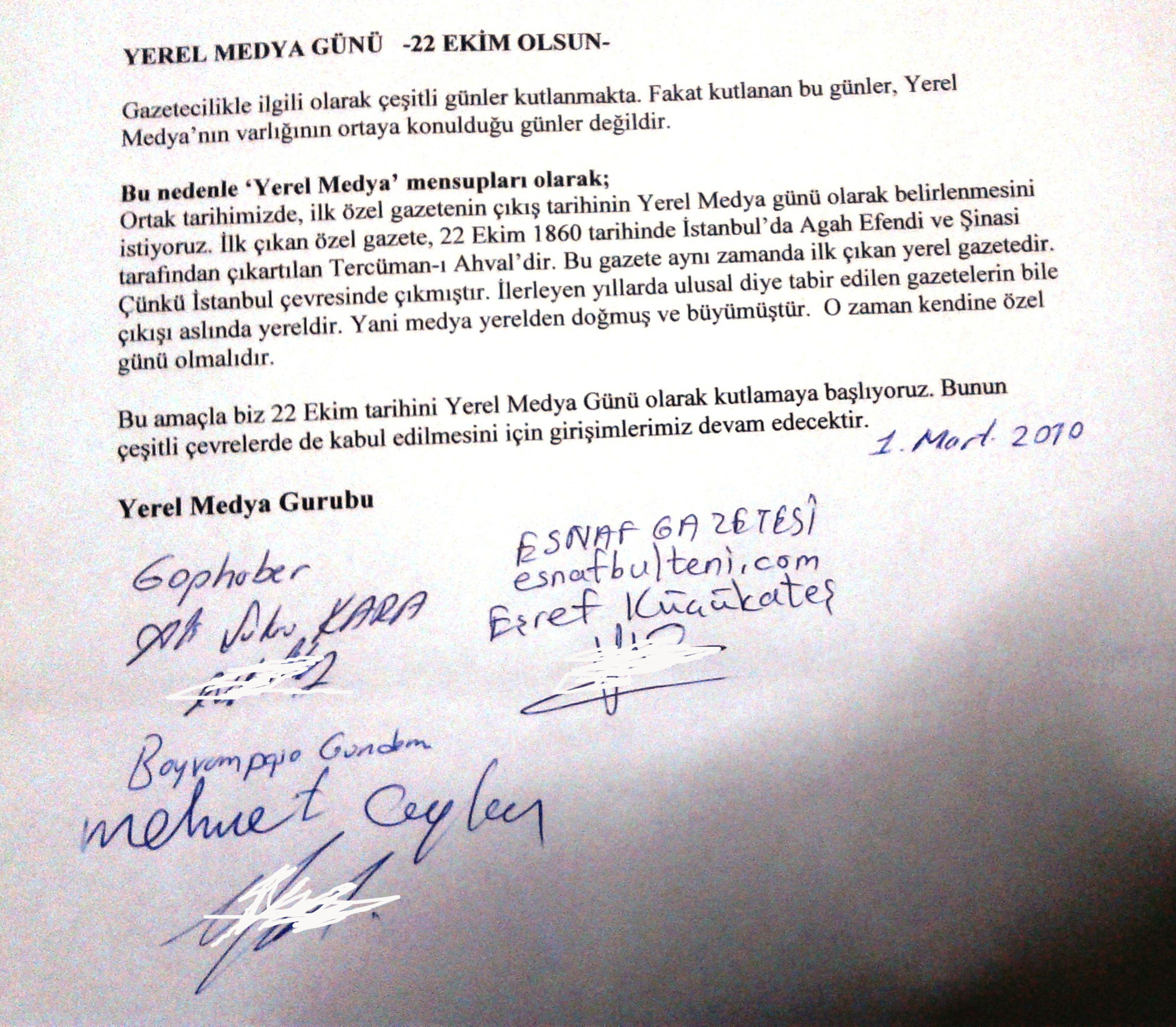 22 Ekim Yerel Medya Günü'nü Biz İlan Ettik!