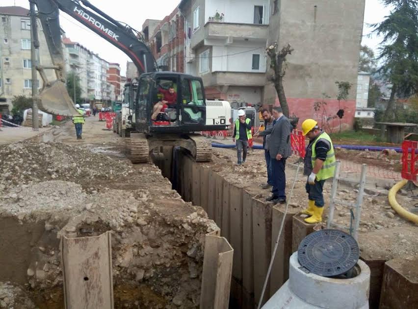 Bulancak Atık su Projesi ana caddeyi indi
