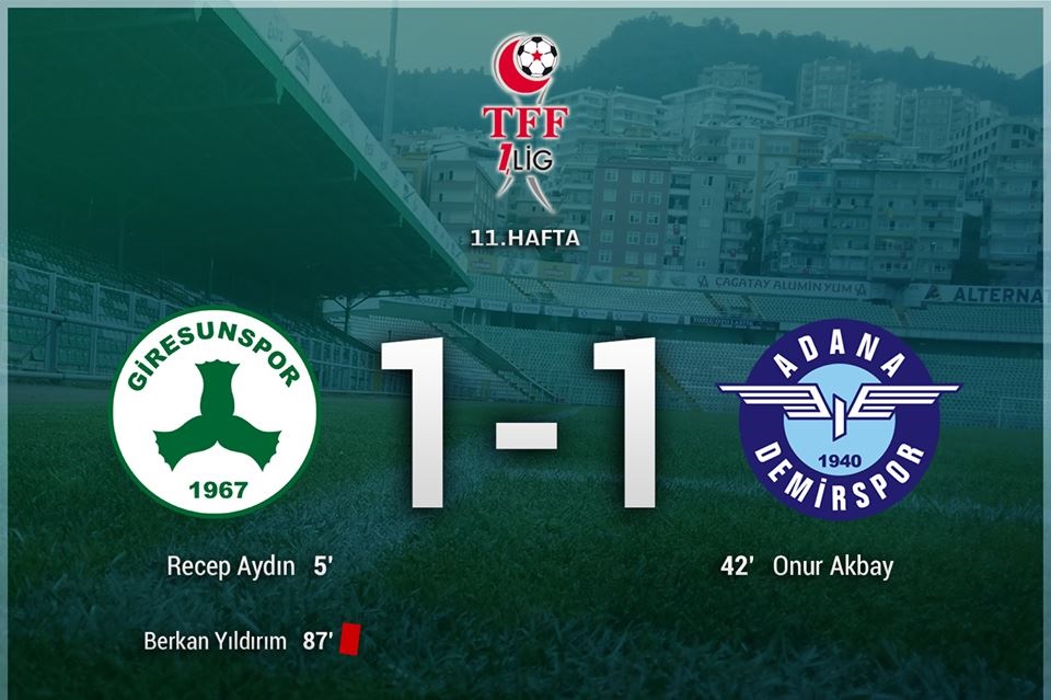 Giresunspor-Adana Demirspor: 1-1