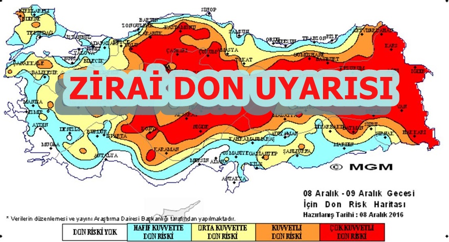 İlimizde Zirai Don Uyarısı