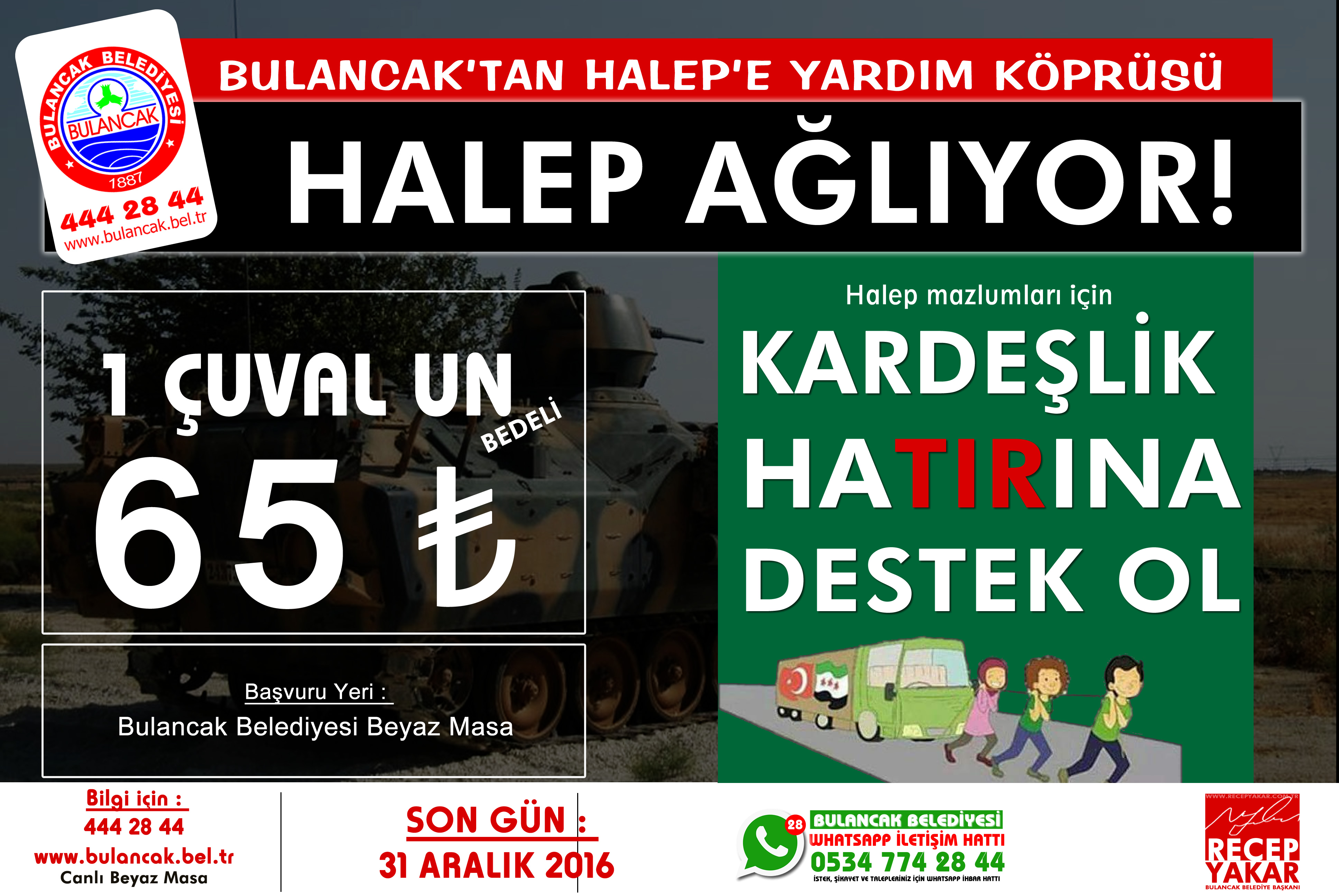 Bulancak Belediyesinden Halep'e Yardım kampanyası