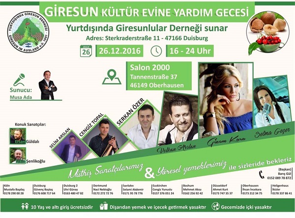 Yurtdışı Giresunlular derneği gecesi 