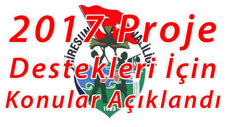 2017 Proje Yardımları İçin Desteklenecek Konular Açıklandı