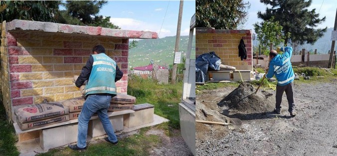ÇAYKARA MAHALLESİ MEZARLIĞI DÜZENLENİYOR...