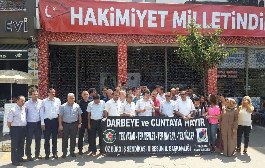 Öz Büro İş Sendikası'ndan 15 Temmuz açıklaması
