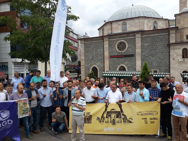 Mescid-İ Aksa'nın İbadete Kapatılması Giresun’da Protesto Edildi