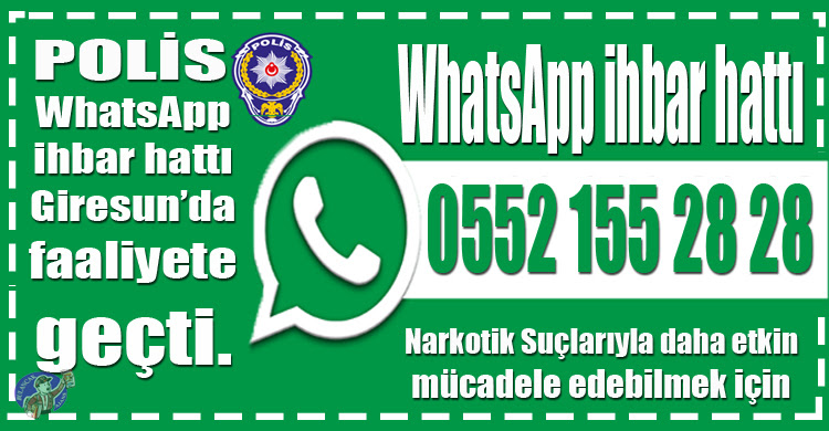 Narkotik Suçlarla Mücadele WhatsApp ihbar hattı