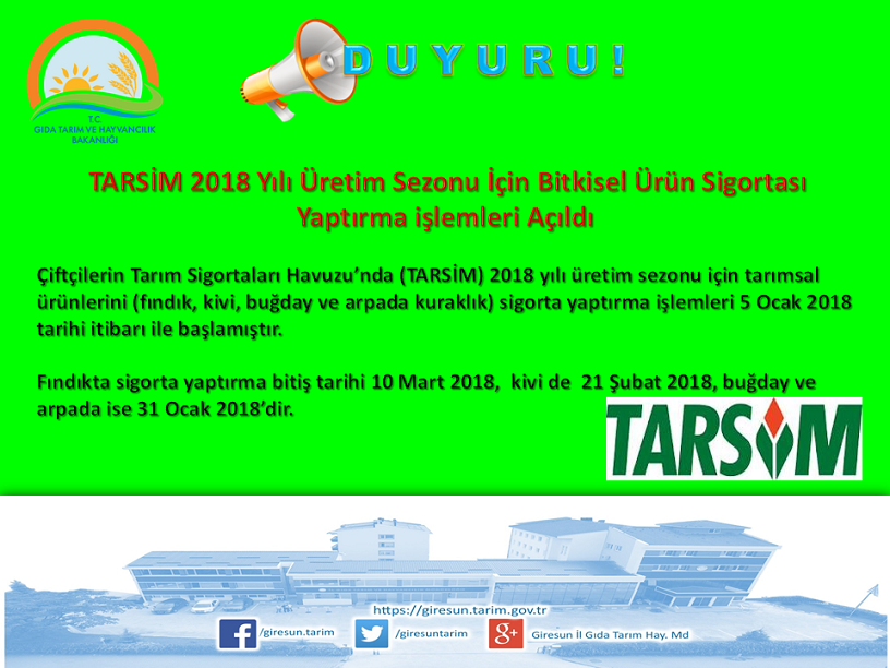  Bitkisel Ürün Sigortası Yaptırma  İşlemleri Açıldı 