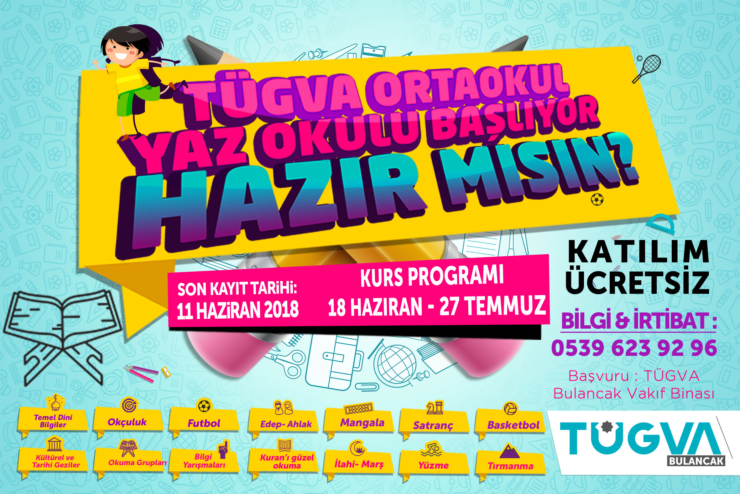 TÜGVA Bulancak Yaz Okulu kayıtları devam ediyor.