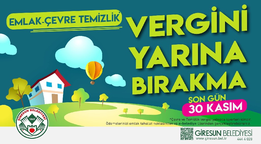 EMLAK VE ÇEVRE TEMİZLİK VERGİSİ İÇİN SON GÜN 30 KASIM 