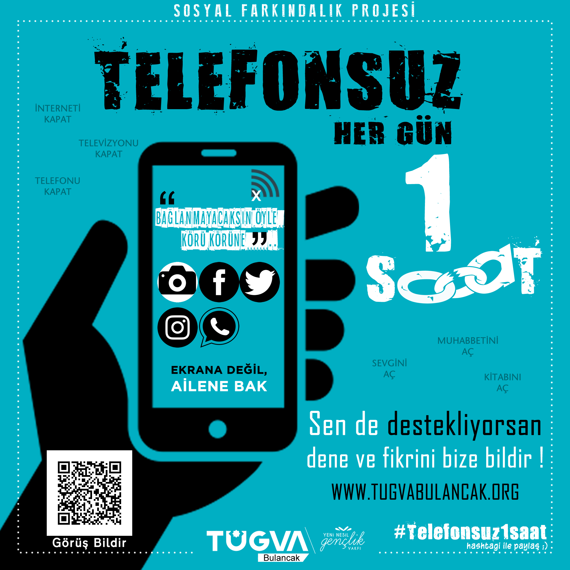 TÜGVA Bulancak’tan “Telefonsuz 1 saat” projesi