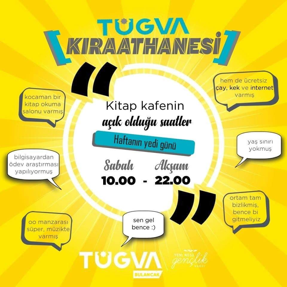 TÜGVA Bulancak Kıraathanesi haftanın her günü açık