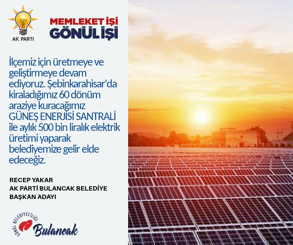 Bulancak Belediyesi Güneş Enerjisi Santrali