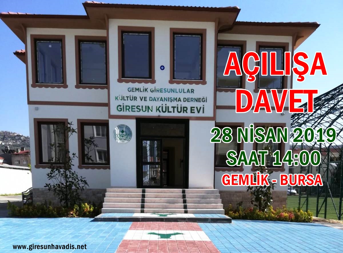 Gemlik Giresun Kültür Evi 28 Nisan'da Açılıyor