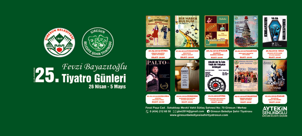25. FEVZİ BAYAZITOĞLU TİYATRO GÜNLERİ BAŞLIYOR