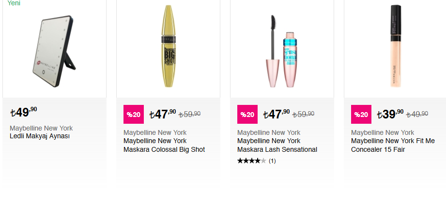 Eraser Ürün çeşitleri