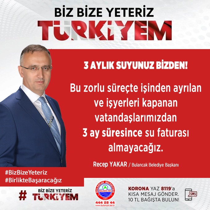 Mağdur Esnaf ve Çalışanlardan Su Parası Alınmayacak