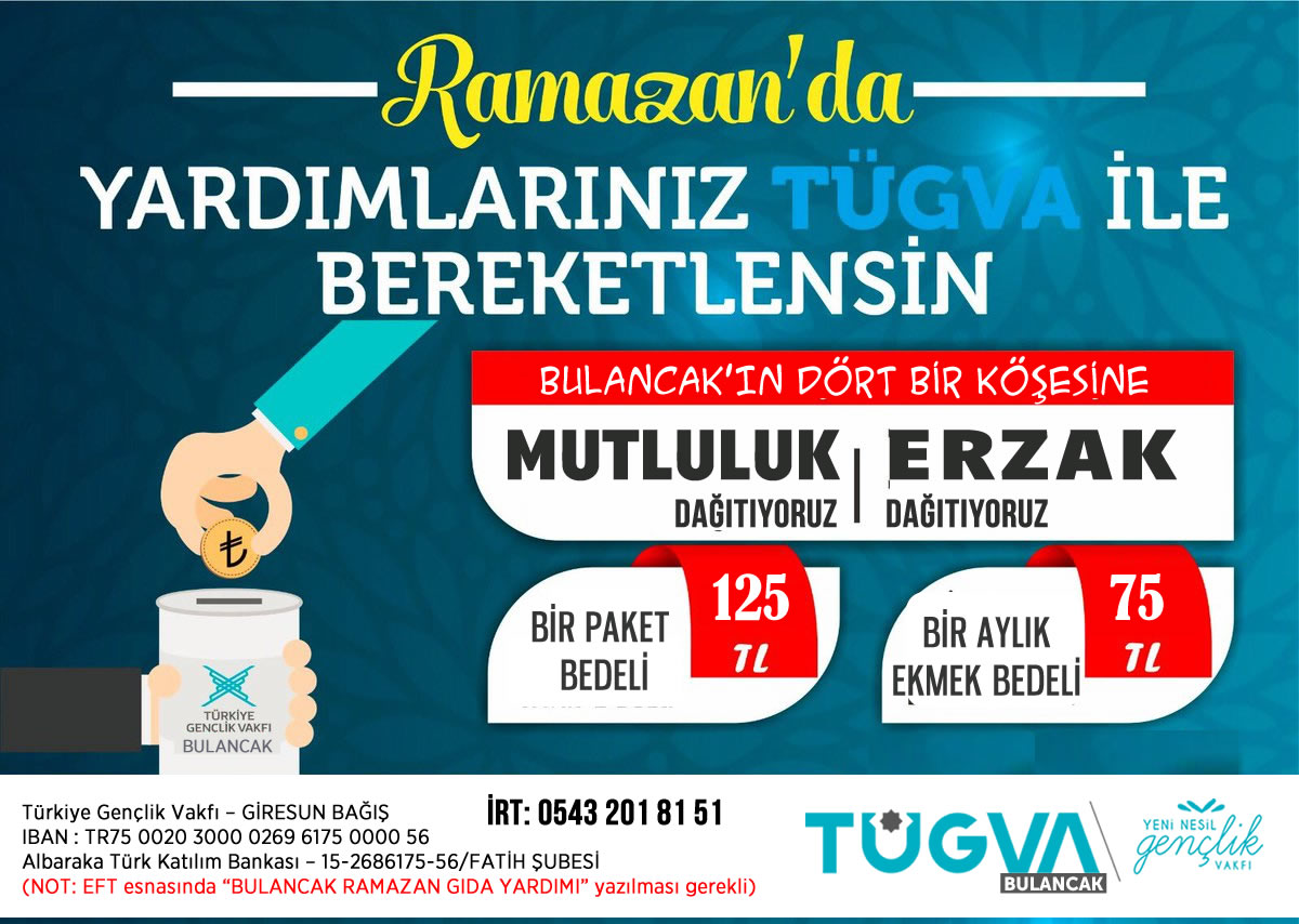 TÜGVA Bulancak, Ramazan Gıda Yardım Çalışması başlattı