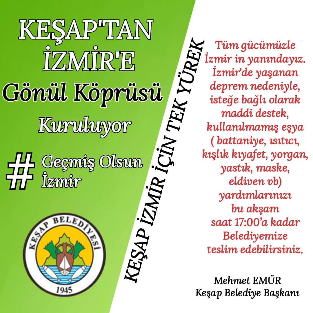 KEŞAP'TAN İZMİR'E GÖNÜL KÖPRÜSÜ KURULUYOR