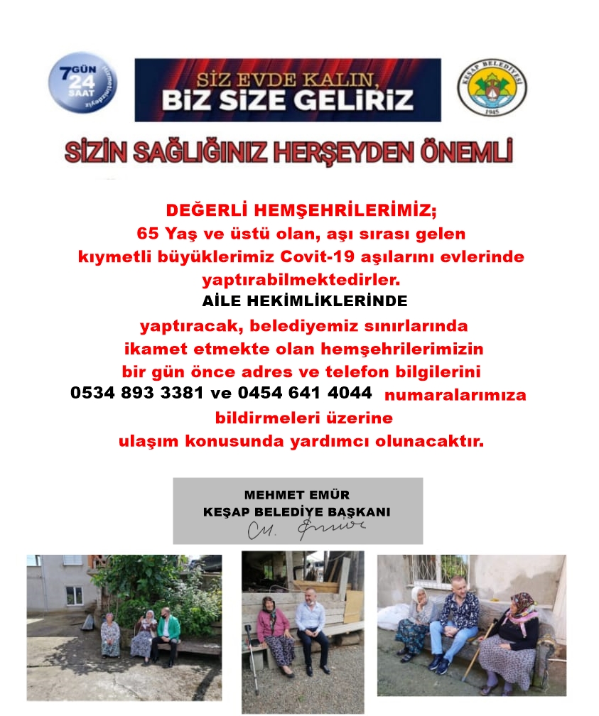 SİZ EVDE KALIN, BİZ SİZE GELİRİZ