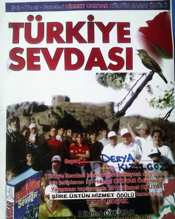 SİVASLI ŞAİR DERYA KIZILGÖZ ÖDÜLÜNÜ ARMUTLU'DA ALDI ..  
