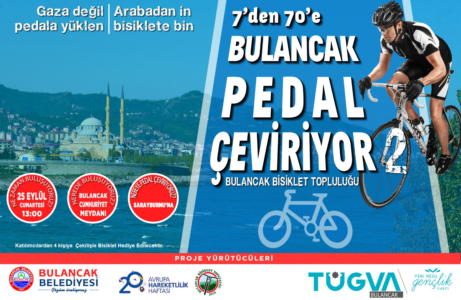 Bulancak Belediyesi’nden ödüllü 7’den 70’e bisiklet turu