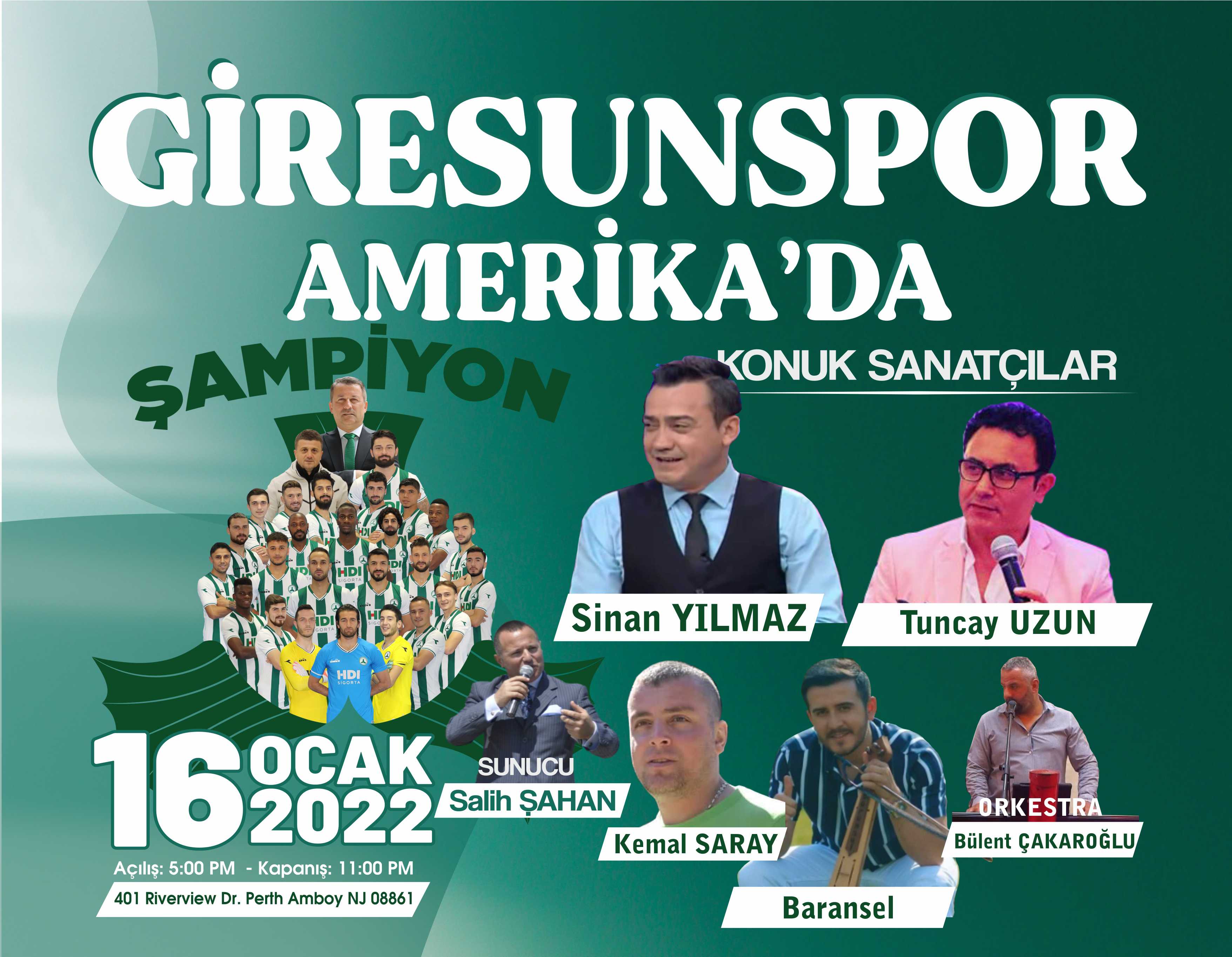 GZT Giresunspor ABD Gecesine tam destek