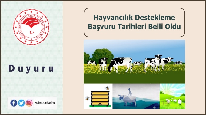 HAYVANCILIK DESTEKLEMELERİ BAŞVURU TARİHLERİ BELLİ OLDU