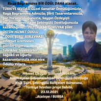 Raya Bayramova BİR ÖDÜL DAHA alacak