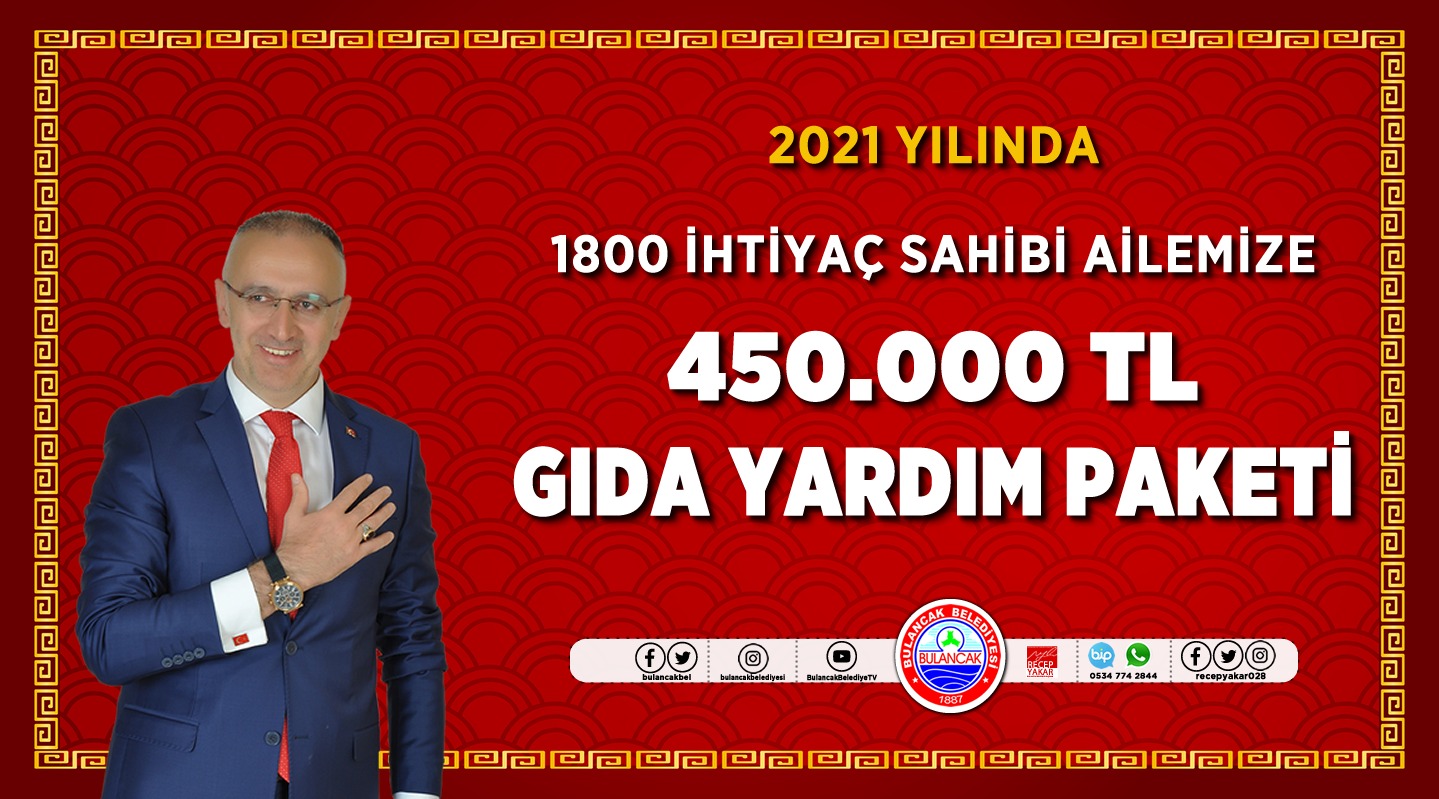 2021 yılında 1 milyon 308 bin lira Sosyal Yardım yapıldı