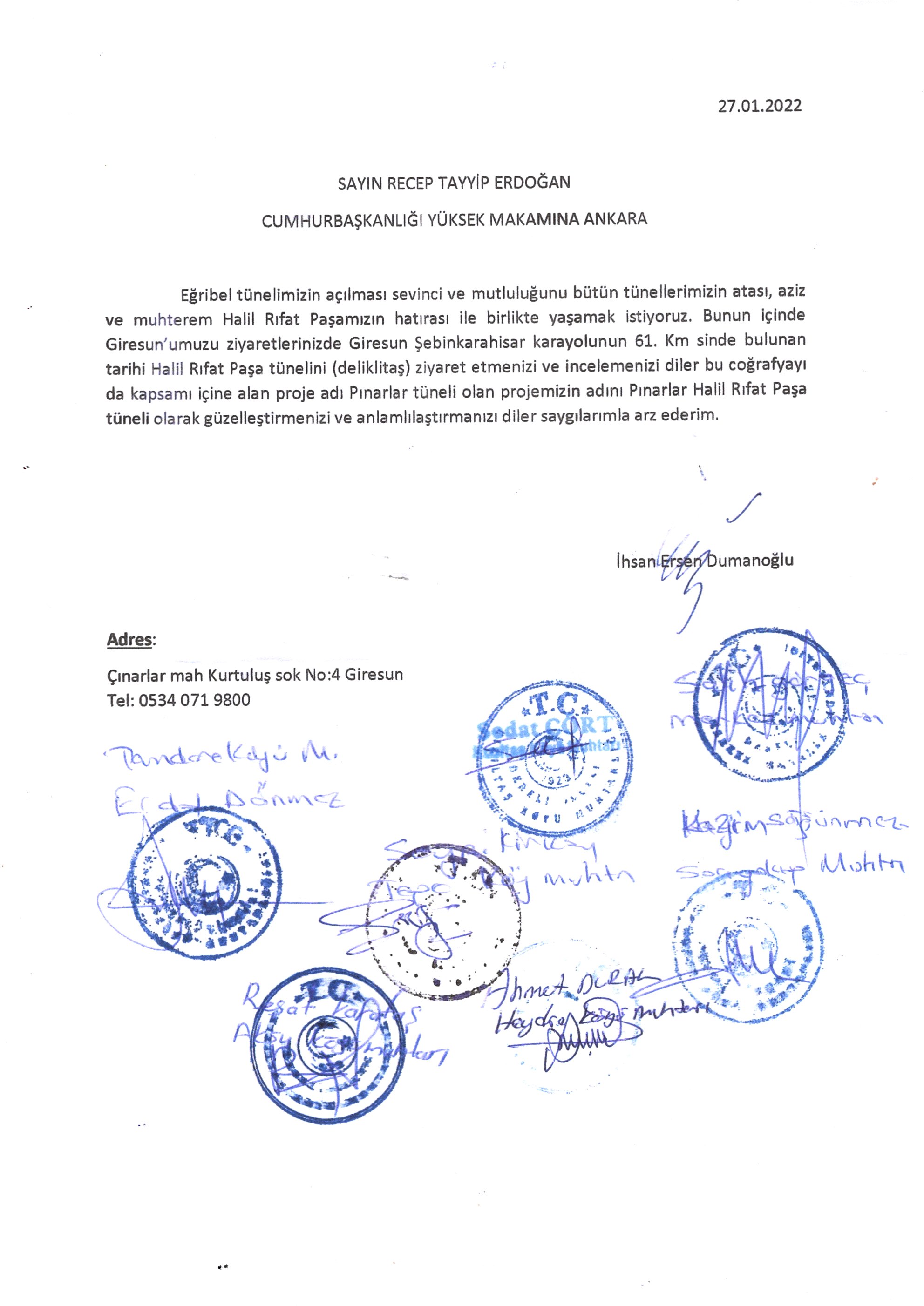 CUMHURBAŞKANI ERDOĞAN’A TALEPTE BULUNULDU