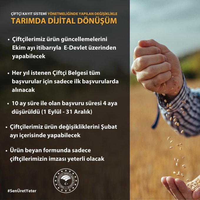 Çiftçi Kayıt Sistemi (ÇKS) Yönetmeliğinde Değişiklik Yapıldı