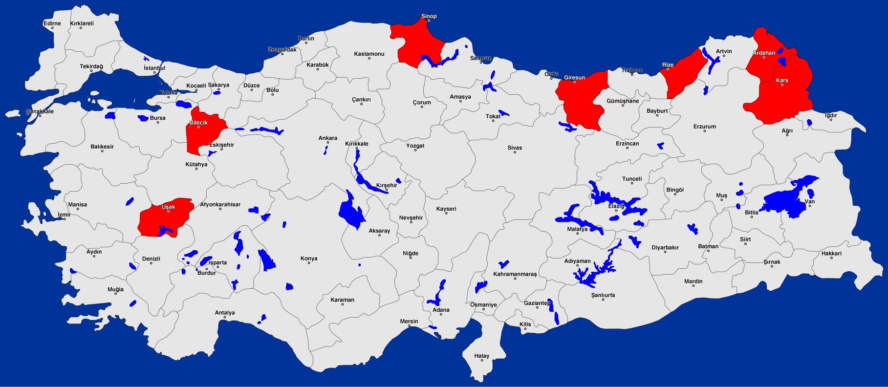 O Listede Giresun da Var