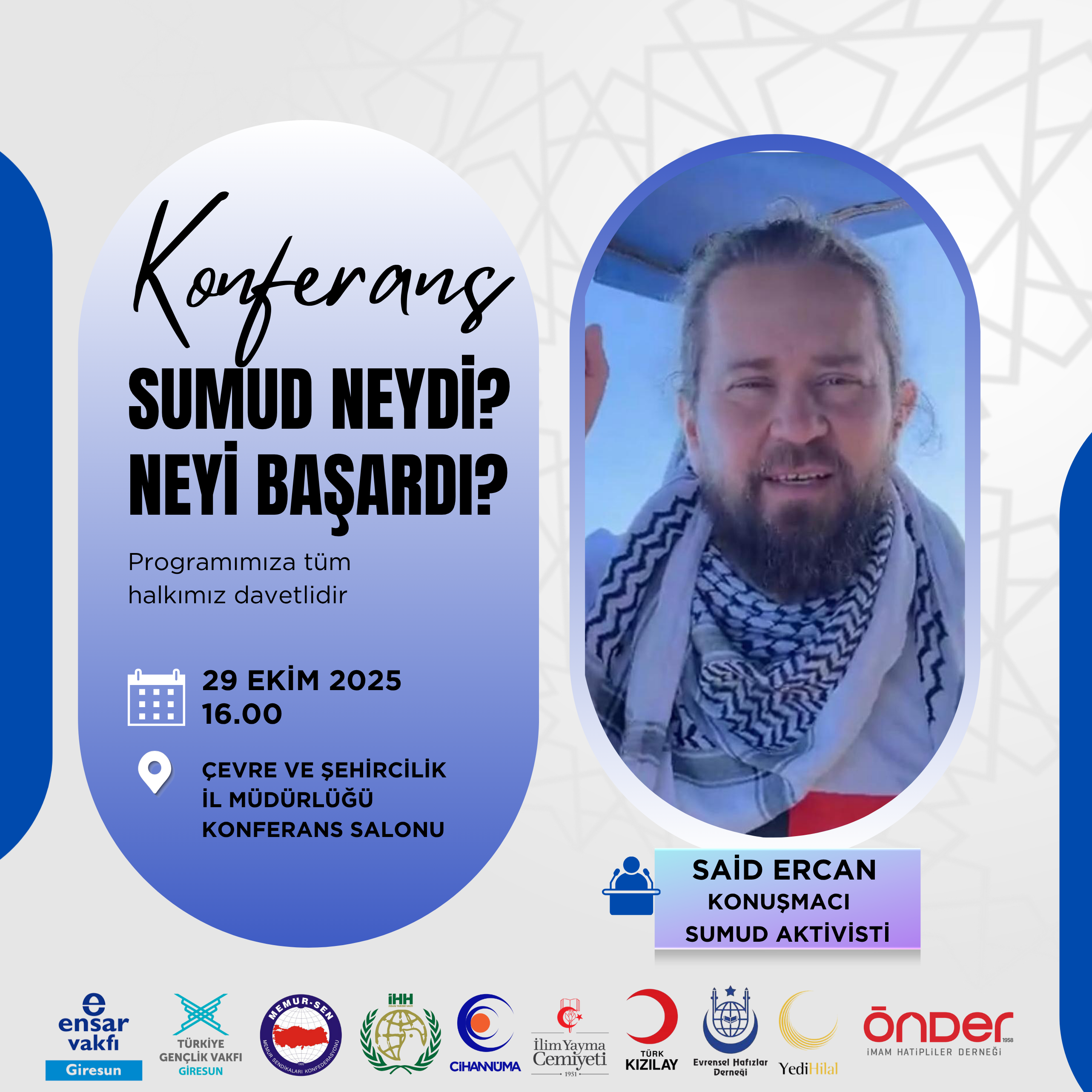 “Sumud Neydi? Neyi Başardı?” Konferansı Giresun’da Düzenleniyor