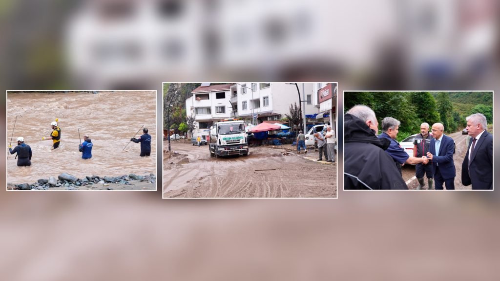 GİRESUN BELEDİYESİ’NDEN SEL FELAKETİNDEN ZARAR GÖREN İLÇELERE TAM DESTEK
