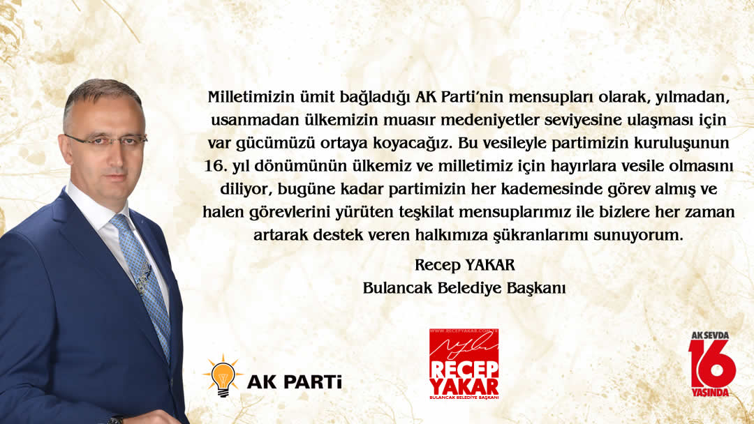 Yakar, AK Partimiz, Türk siyasi tarihinin önemli bir dönüm