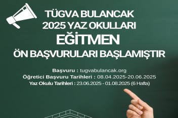 TÜGVA Bulancak Yaz Okulu İçin Eğitmen Alımları